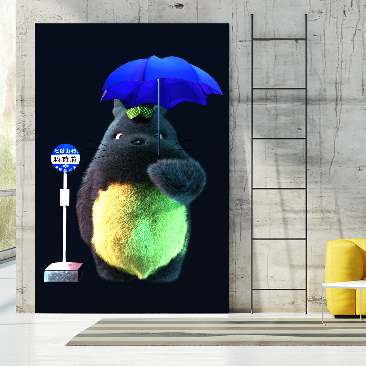 totoro by Jose Barrera on GIANT ART - blue 3d art