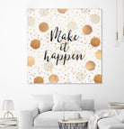 Make it happen - Gold Dots by Elisabeth Fredriksson on GIANT ART - yellow digital painting