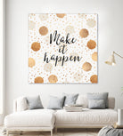 Make it happen - Gold Dots by Elisabeth Fredriksson on GIANT ART - yellow digital painting