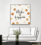 Make it happen - Gold Dots by Elisabeth Fredriksson on GIANT ART - yellow digital painting