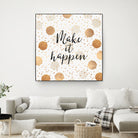 Make it happen - Gold Dots by Elisabeth Fredriksson on GIANT ART - yellow digital painting