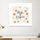 Make it happen - Gold Dots by Elisabeth Fredriksson on GIANT ART - yellow digital painting