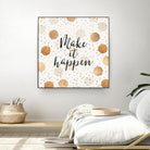 Make it happen - Gold Dots by Elisabeth Fredriksson on GIANT ART - yellow digital painting