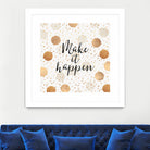 Make it happen - Gold Dots by Elisabeth Fredriksson on GIANT ART - yellow digital painting