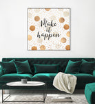 Make it happen - Gold Dots by Elisabeth Fredriksson on GIANT ART - yellow digital painting