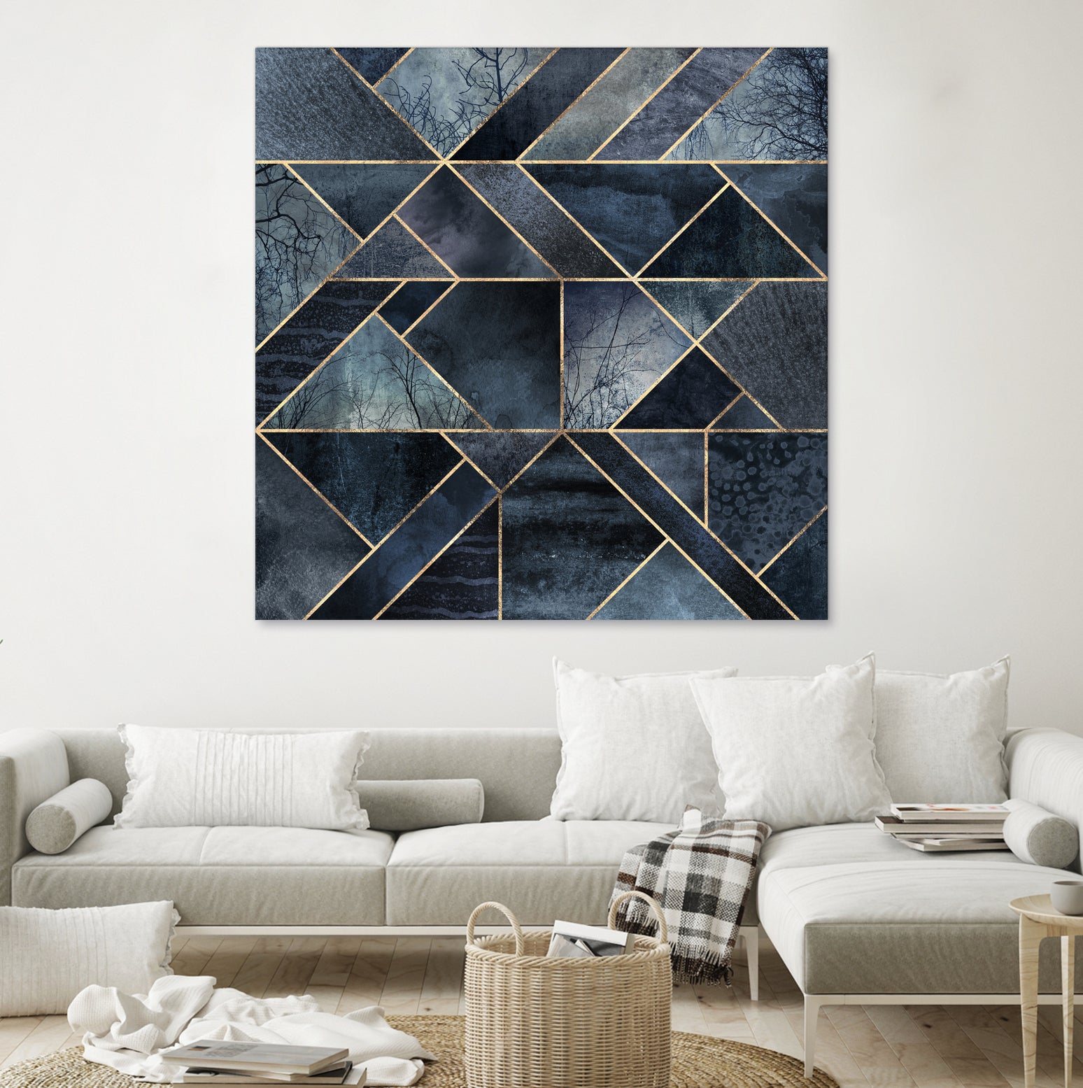 Abstract Nature - Dark Blue by Elisabeth Fredriksson on GIANT ART - blue digital painting