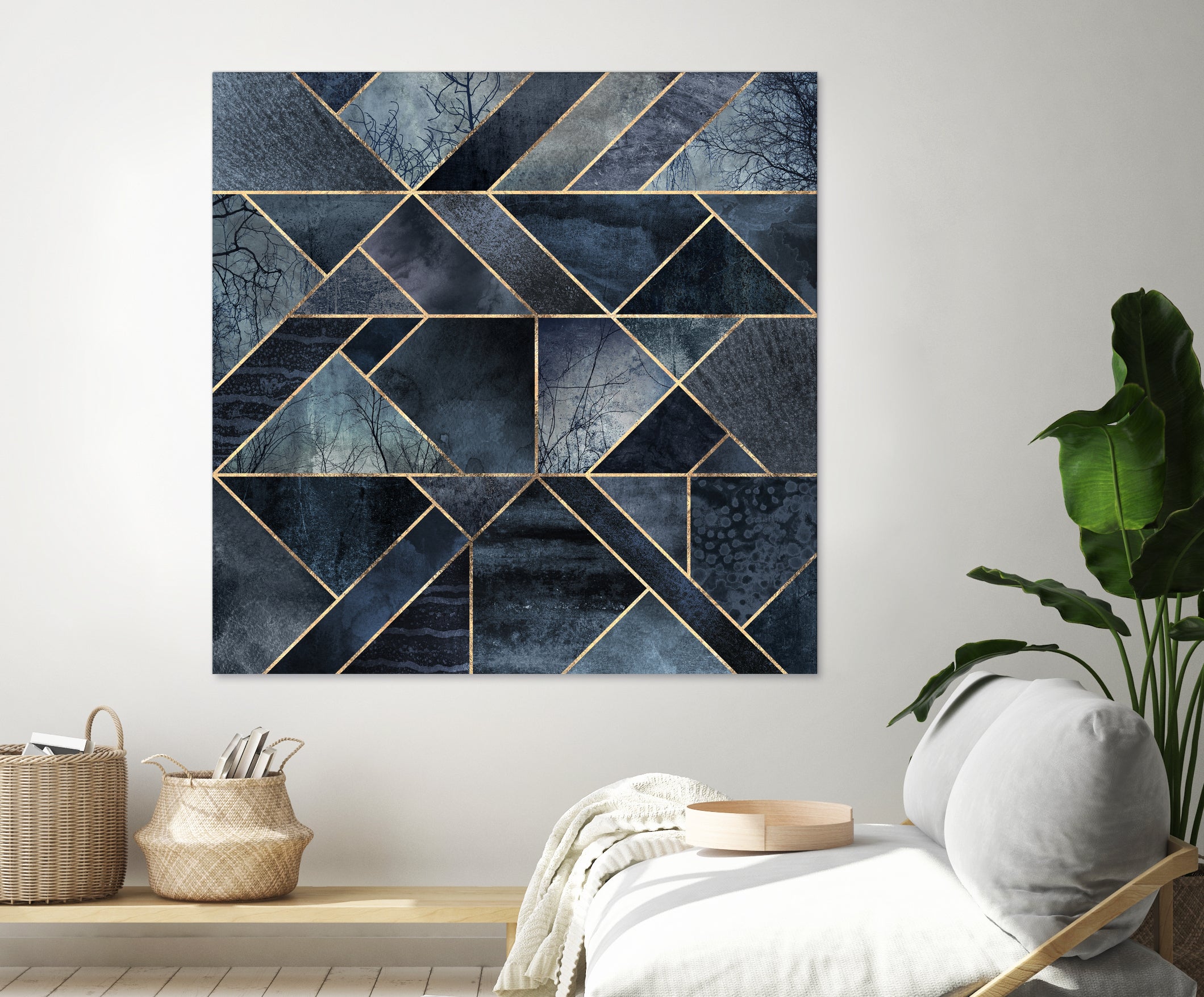 Abstract Nature - Dark Blue by Elisabeth Fredriksson on GIANT ART - blue digital painting