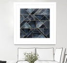 Abstract Nature - Dark Blue by Elisabeth Fredriksson on GIANT ART - blue digital painting