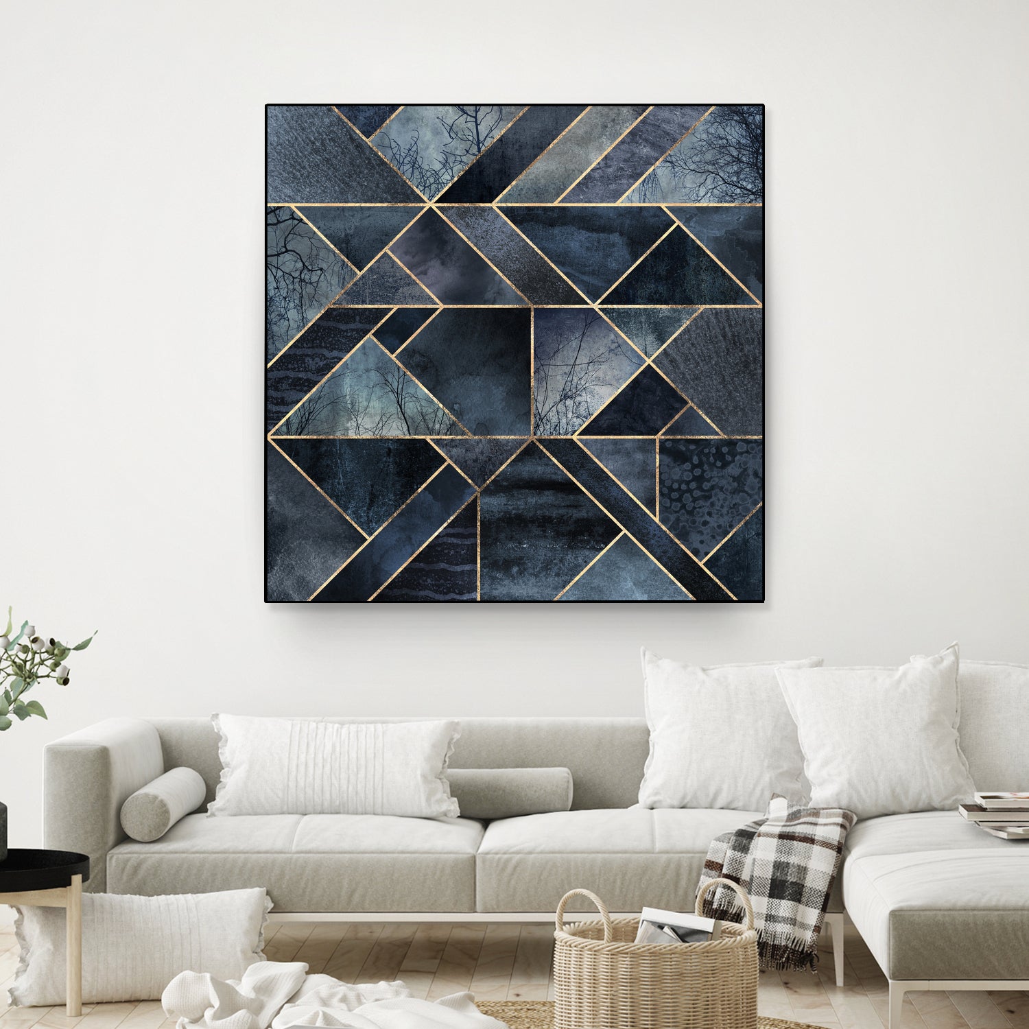 Abstract Nature - Dark Blue by Elisabeth Fredriksson on GIANT ART - blue digital painting