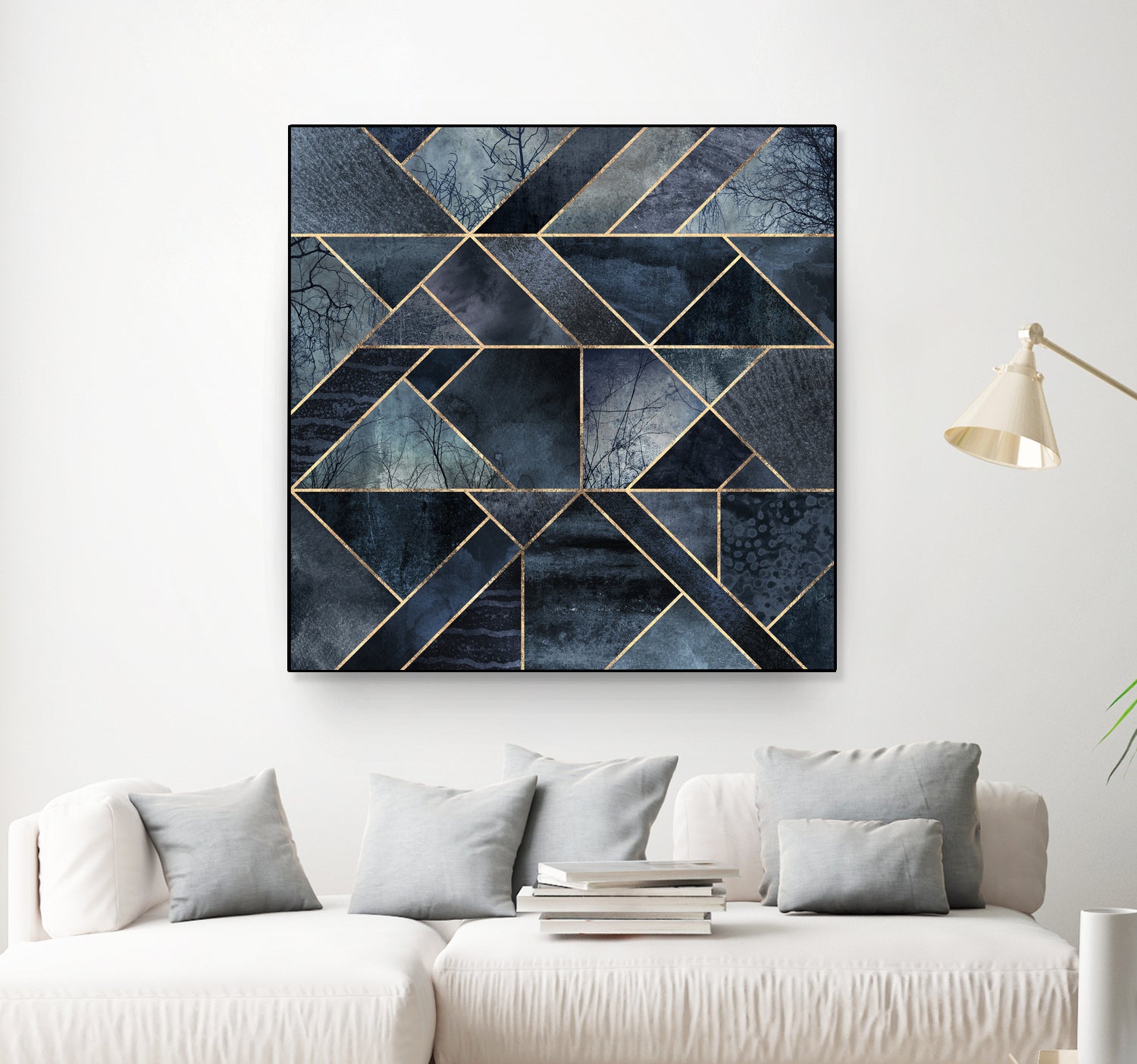 Abstract Nature - Dark Blue by Elisabeth Fredriksson on GIANT ART - blue digital painting