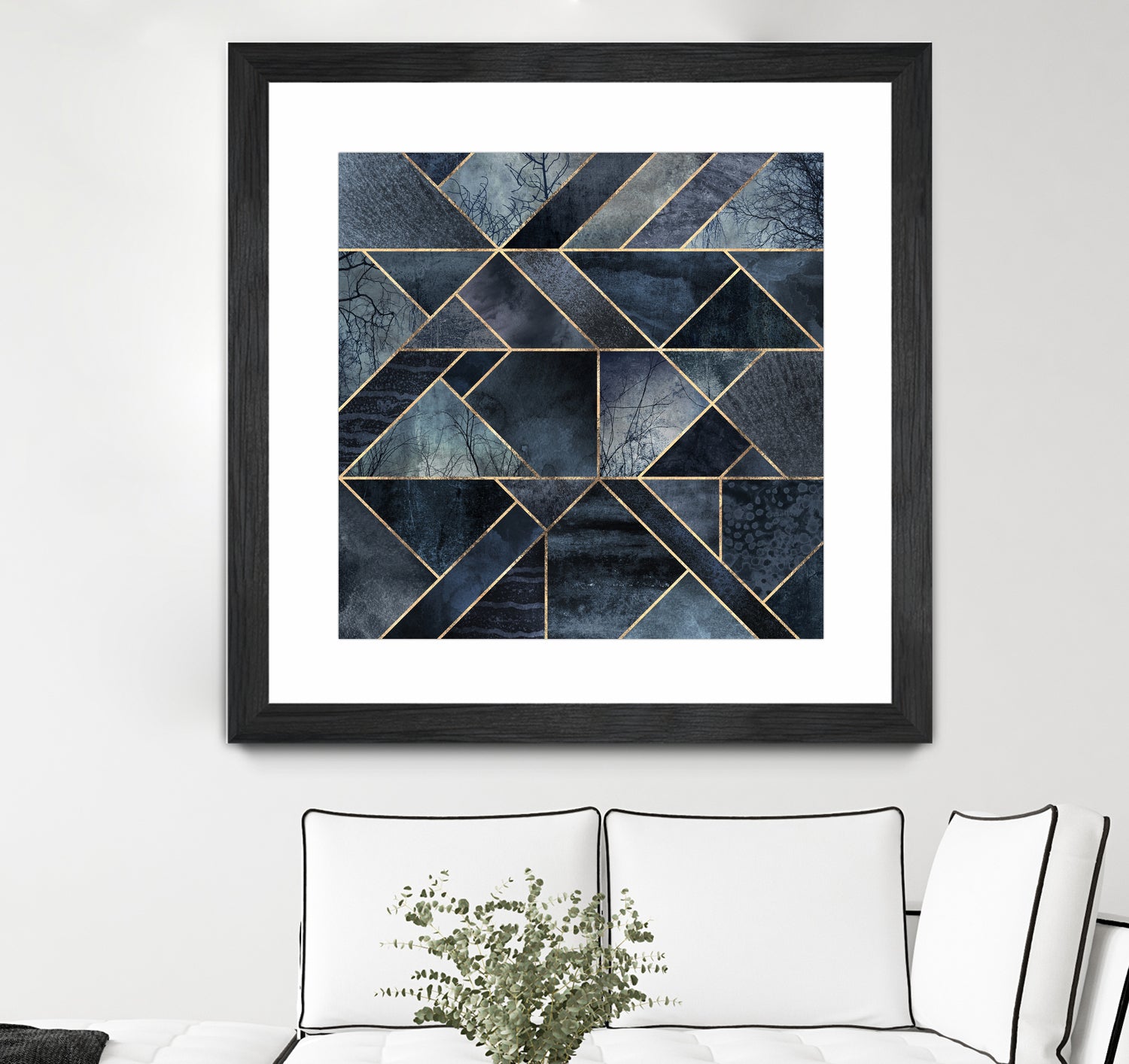 Abstract Nature - Dark Blue by Elisabeth Fredriksson on GIANT ART - blue digital painting