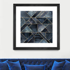 Abstract Nature - Dark Blue by Elisabeth Fredriksson on GIANT ART - blue digital painting