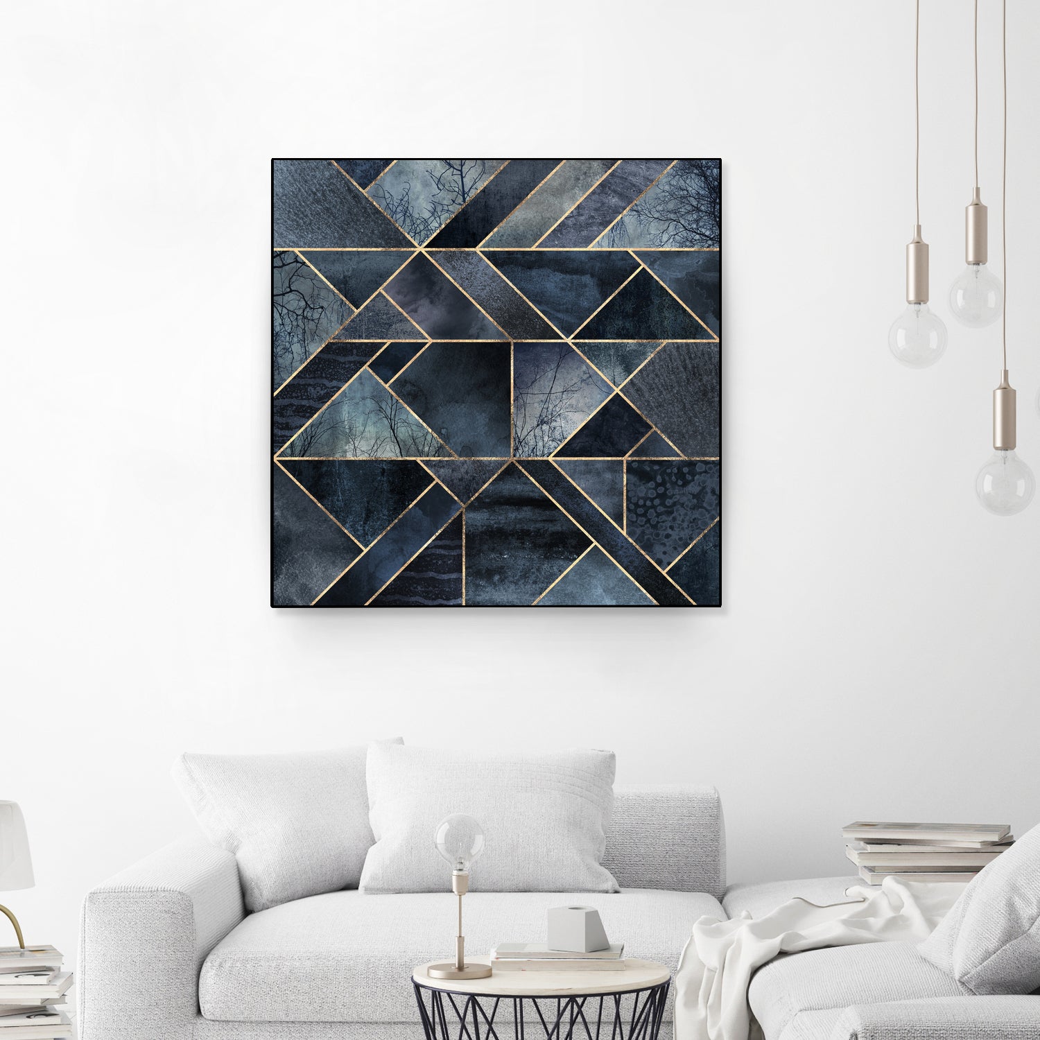 Abstract Nature - Dark Blue by Elisabeth Fredriksson on GIANT ART - blue digital painting