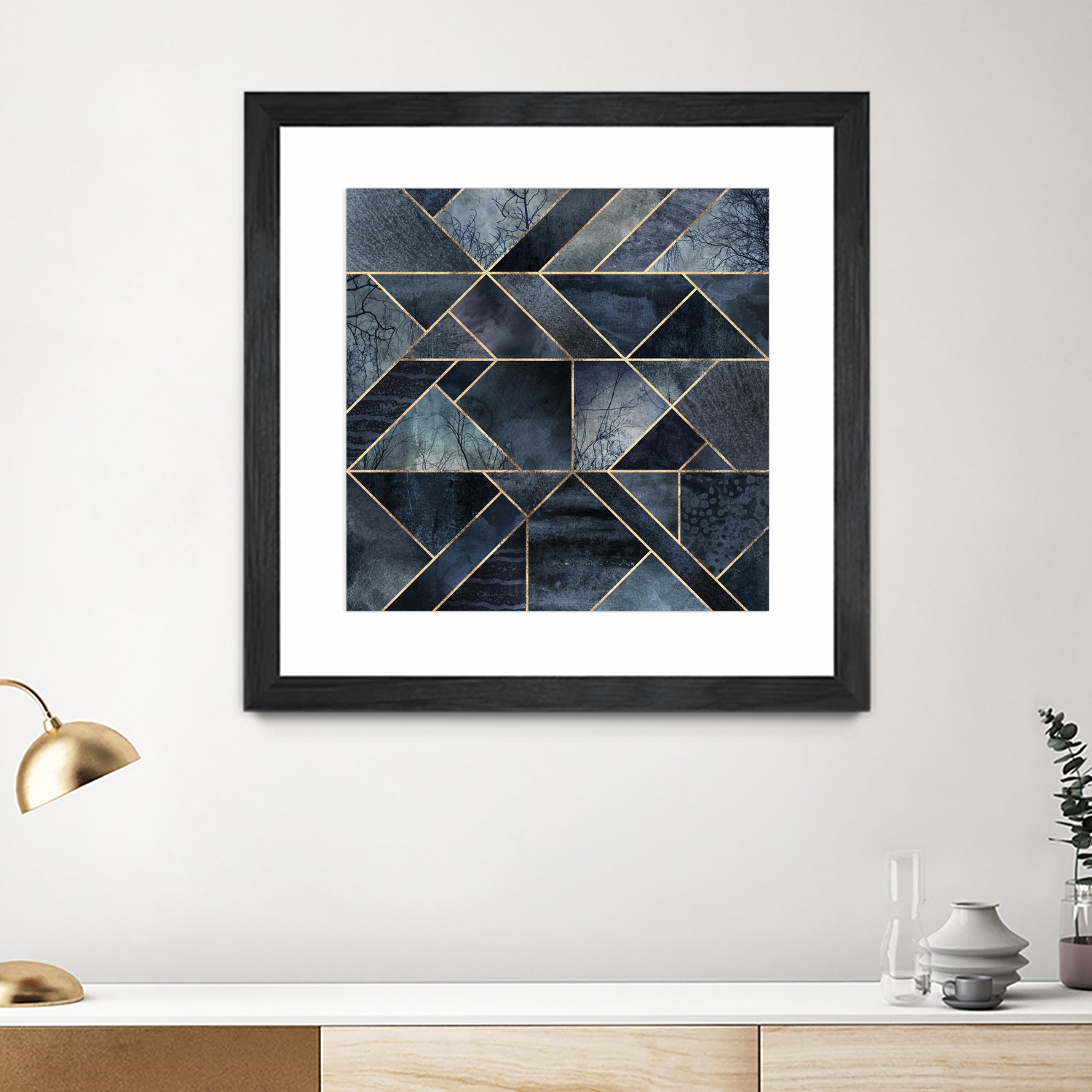 Abstract Nature - Dark Blue by Elisabeth Fredriksson on GIANT ART - blue digital painting