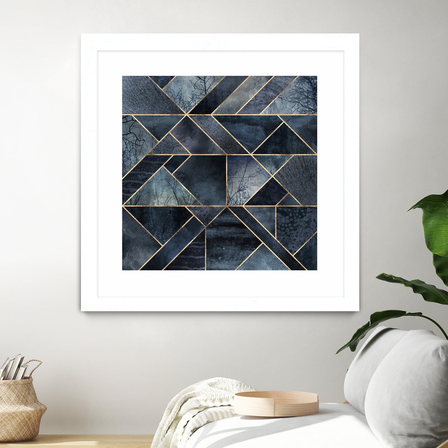 Abstract Nature - Dark Blue by Elisabeth Fredriksson on GIANT ART - blue digital painting