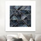 Abstract Nature - Dark Blue by Elisabeth Fredriksson on GIANT ART - blue digital painting