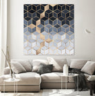 Soft Blue Gradient Cubes by Elisabeth Fredriksson on GIANT ART - blue digital painting