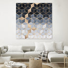 Soft Blue Gradient Cubes by Elisabeth Fredriksson on GIANT ART - blue digital painting