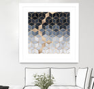 Soft Blue Gradient Cubes by Elisabeth Fredriksson on GIANT ART - blue digital painting