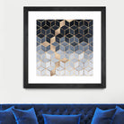 Soft Blue Gradient Cubes by Elisabeth Fredriksson on GIANT ART - blue digital painting