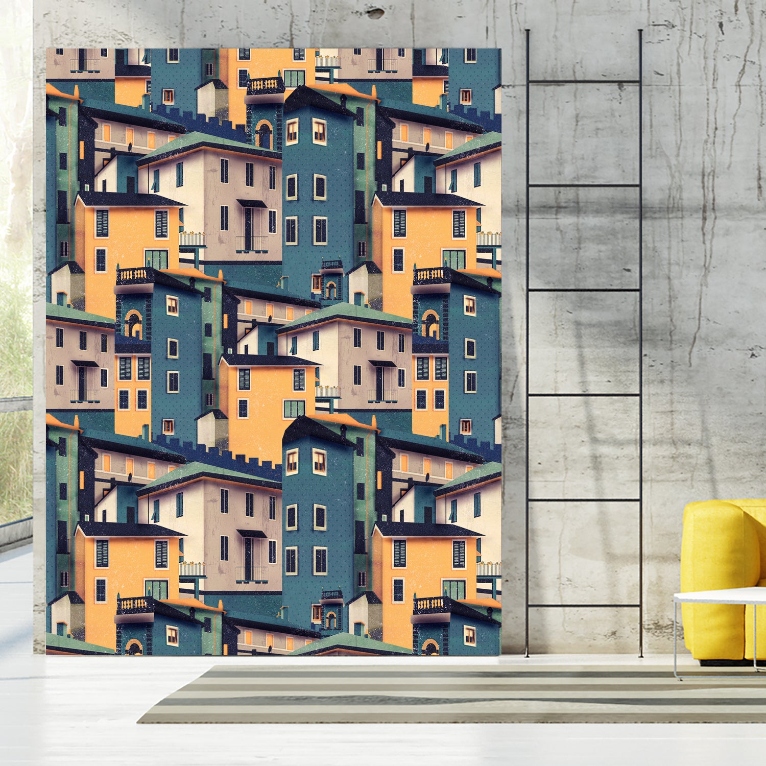 Night Castles (Pattern) by Romina Lutz on GIANT ART - yellow digital painting