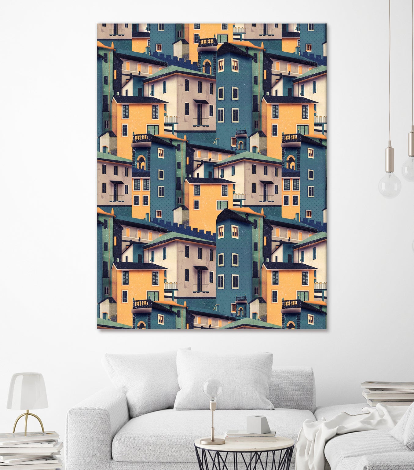 Night Castles (Pattern) by Romina Lutz on GIANT ART - yellow digital painting