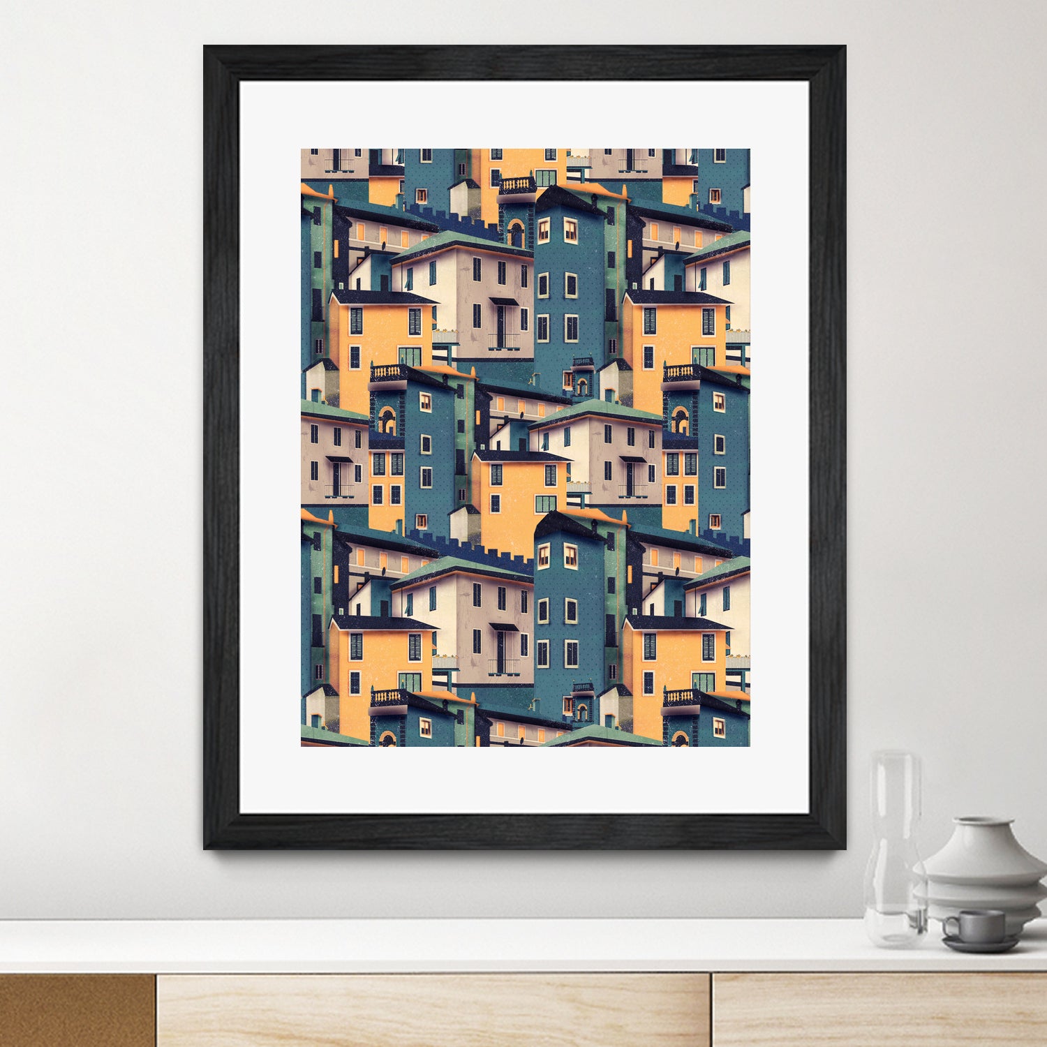 Night Castles (Pattern) by Romina Lutz on GIANT ART - yellow digital painting