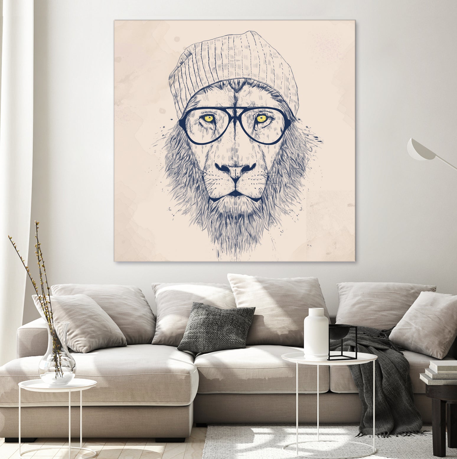 Cool lion by Solti Balázs on GIANT ART - brown digital painting