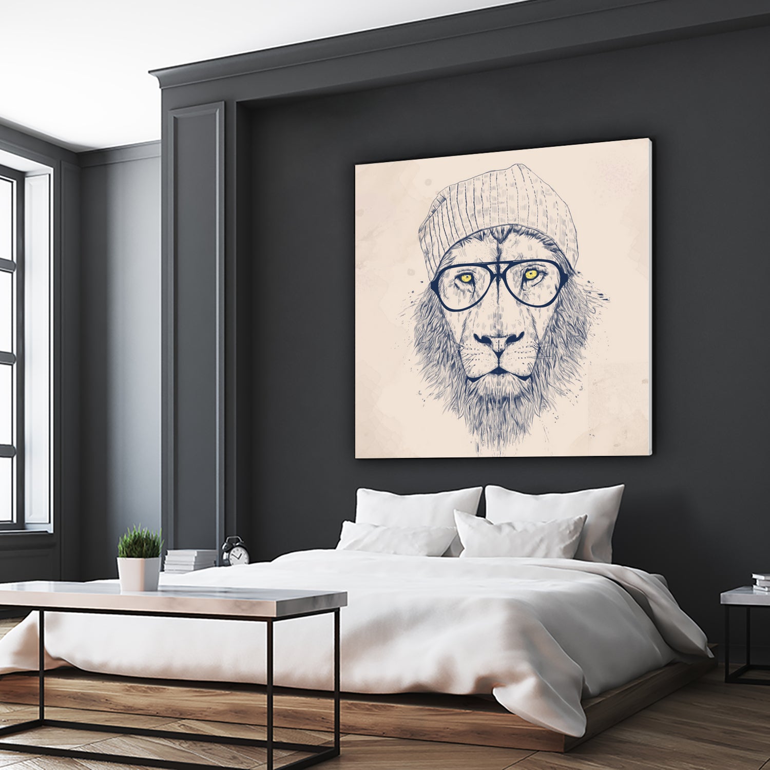 Cool lion by Solti Balázs on GIANT ART - brown digital painting