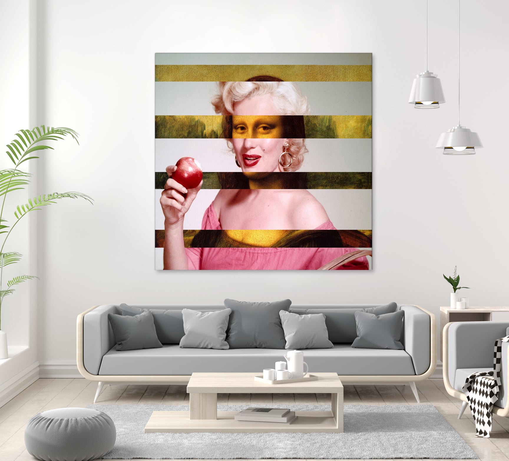 Leonardo's Gioconda + Marylin Monroe by Luigi Tarini on GIANT ART - white photo manipulation