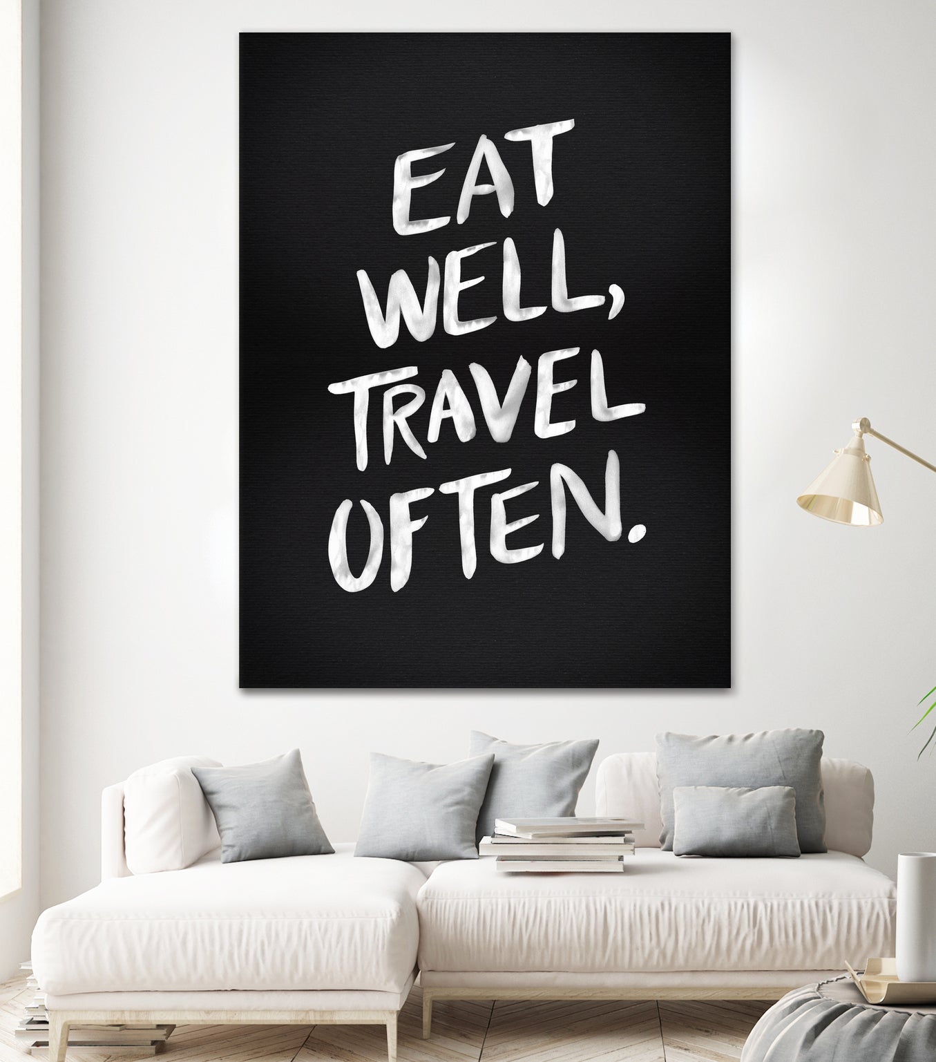 Eat Well, Travel Often (Black) by Cat Coquillette on GIANT ART - black typography