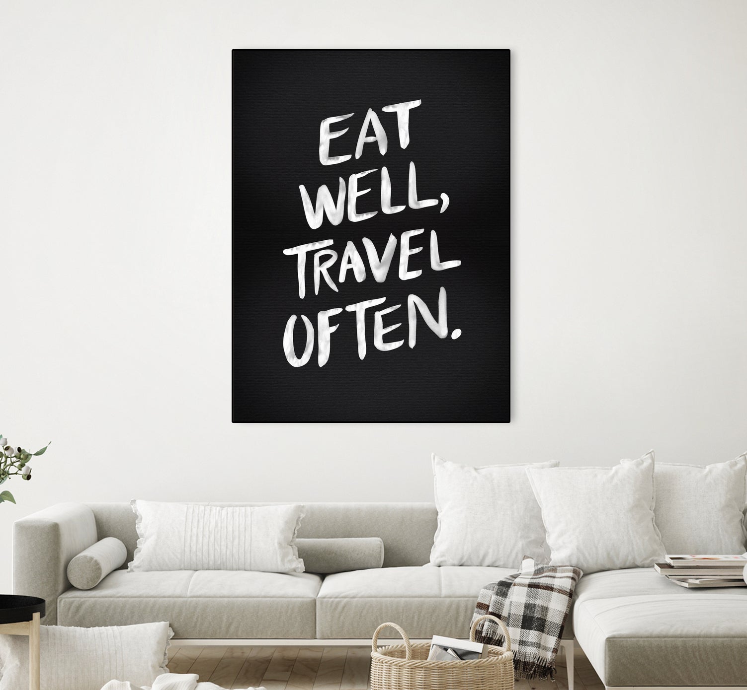 Eat Well, Travel Often (Black) by Cat Coquillette on GIANT ART - black typography