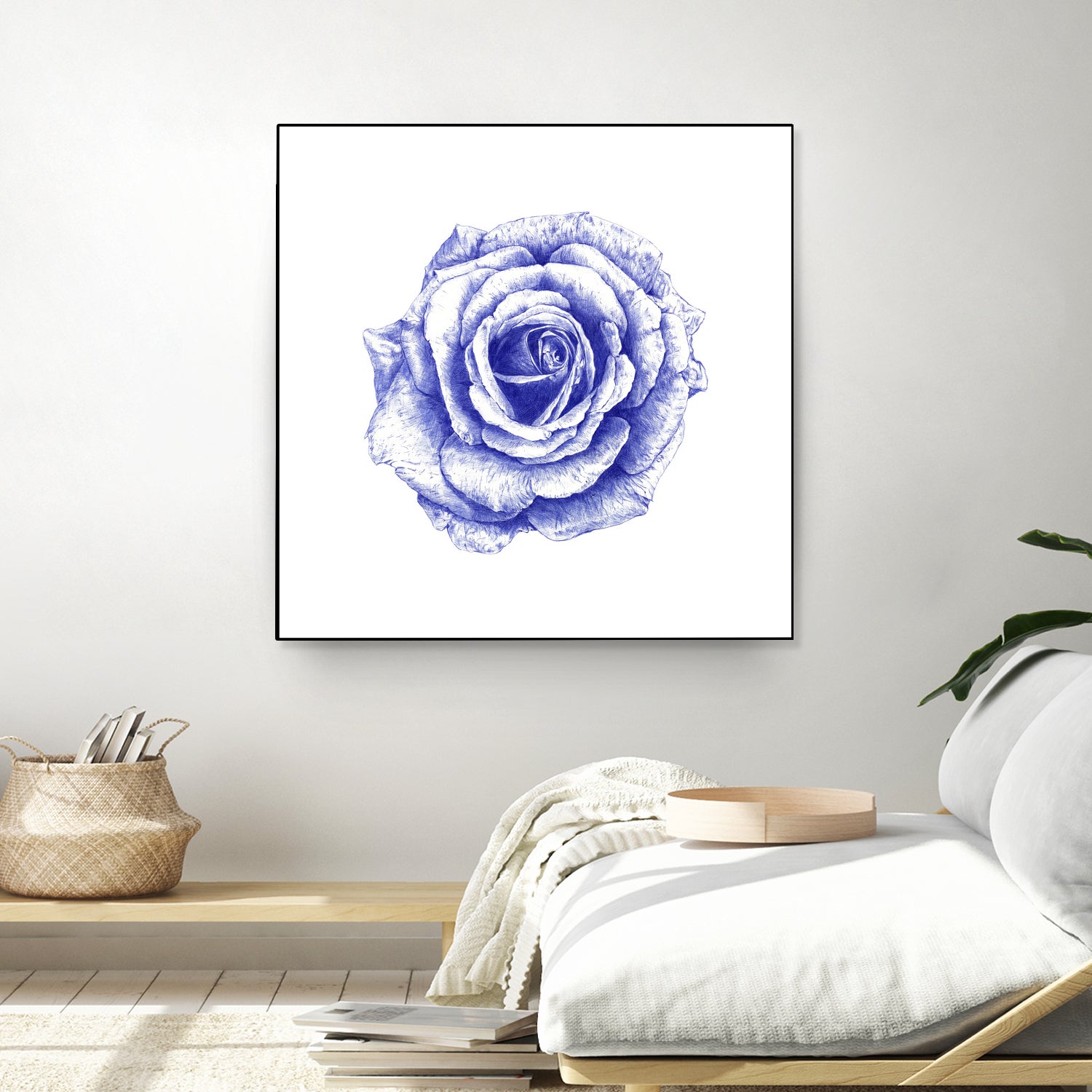 Ballpoint Blue Rose by Ronny Petrus Johannes Kools on GIANT ART - blue mixed media