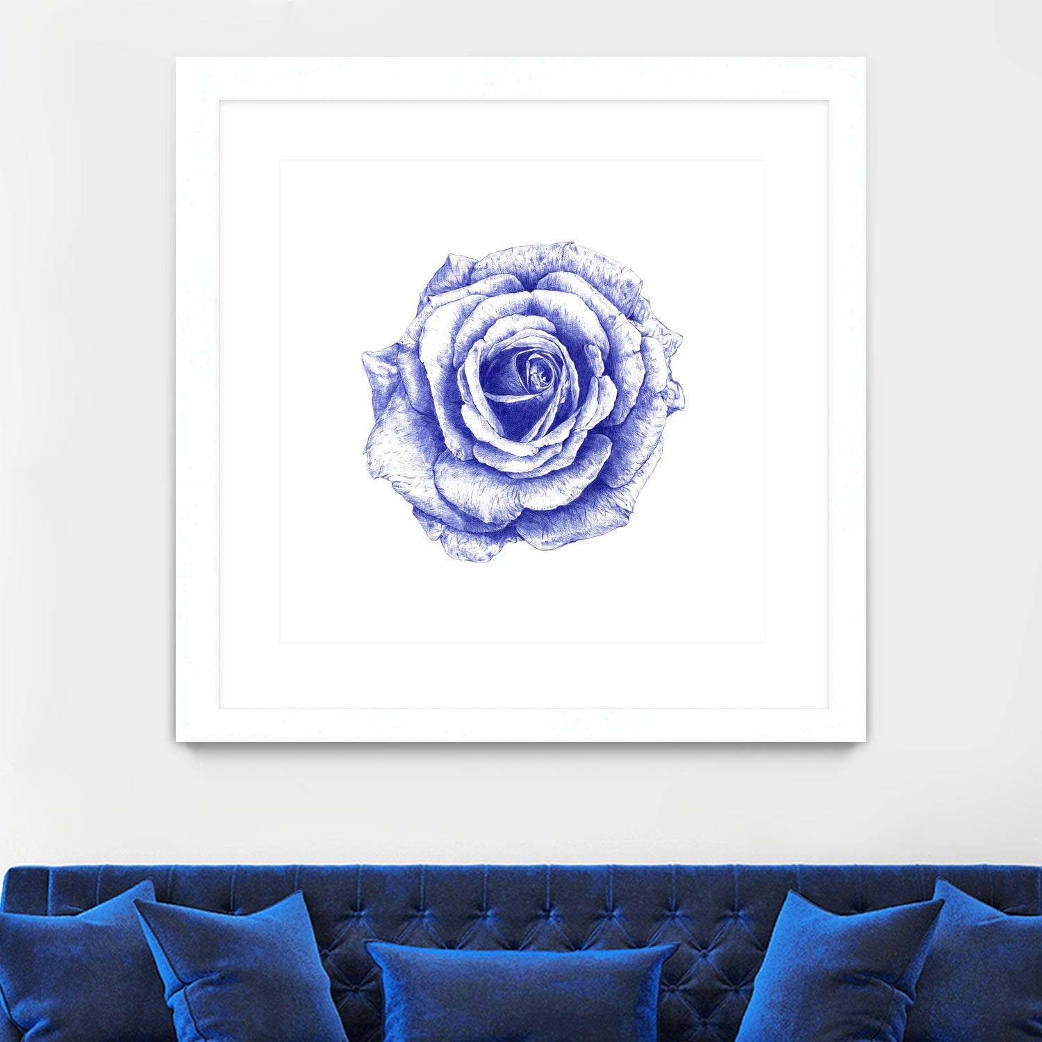 Ballpoint Blue Rose by Ronny Petrus Johannes Kools on GIANT ART - blue mixed media