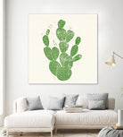 Linocut Cacti by Bianca Green on GIANT ART - green mixed media