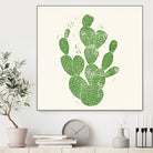 Linocut Cacti by Bianca Green on GIANT ART - green mixed media