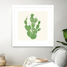 Linocut Cacti by Bianca Green on GIANT ART - green mixed media