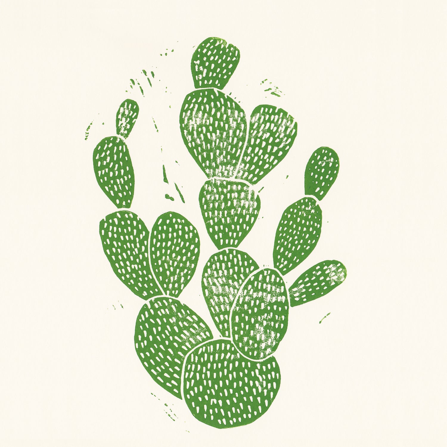 Linocut Cacti by Bianca Green on GIANT ART - green mixed media