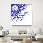 Ballpoint Blue Dahlia by Ronny Petrus Johannes Kools on GIANT ART - blue digital drawing