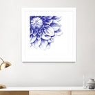 Ballpoint Blue Dahlia by Ronny Petrus Johannes Kools on GIANT ART - blue digital drawing