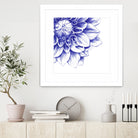 Ballpoint Blue Dahlia by Ronny Petrus Johannes Kools on GIANT ART - blue digital drawing