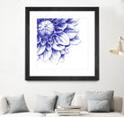 Ballpoint Blue Dahlia by Ronny Petrus Johannes Kools on GIANT ART - blue digital drawing