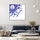 Ballpoint Blue Dahlia by Ronny Petrus Johannes Kools on GIANT ART - blue digital drawing