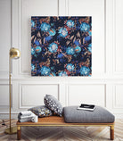 King protea flowers watercolor illustration by Two Lips on GIANT ART - pink digital drawing