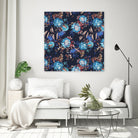 King protea flowers watercolor illustration by Two Lips on GIANT ART - pink digital drawing