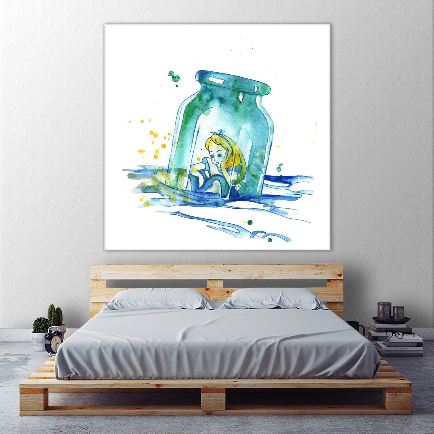 Alice In The Bottle by salome mikaberidze on GIANT ART - blue cartooning