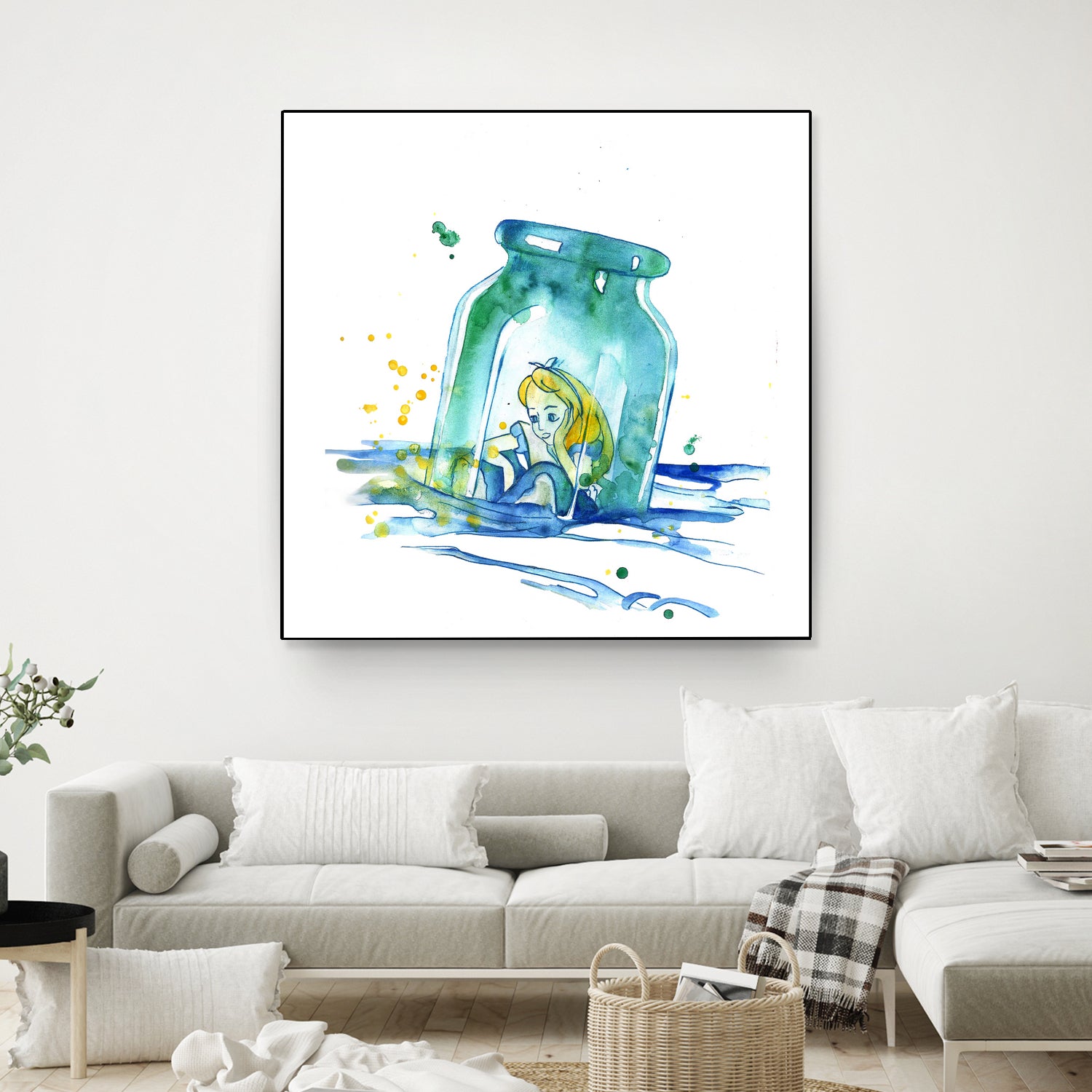 Alice In The Bottle by salome mikaberidze on GIANT ART - blue cartooning