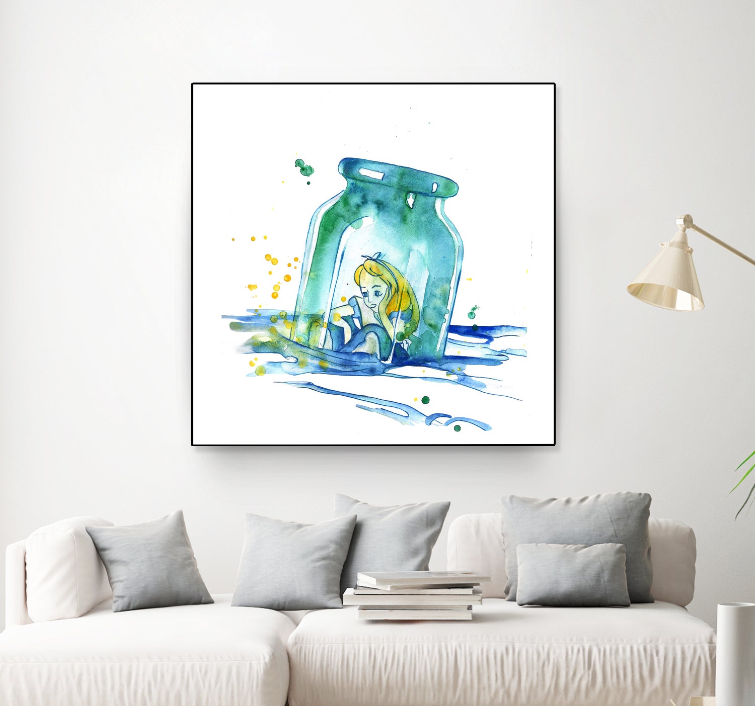 Alice In The Bottle by salome mikaberidze on GIANT ART - blue cartooning