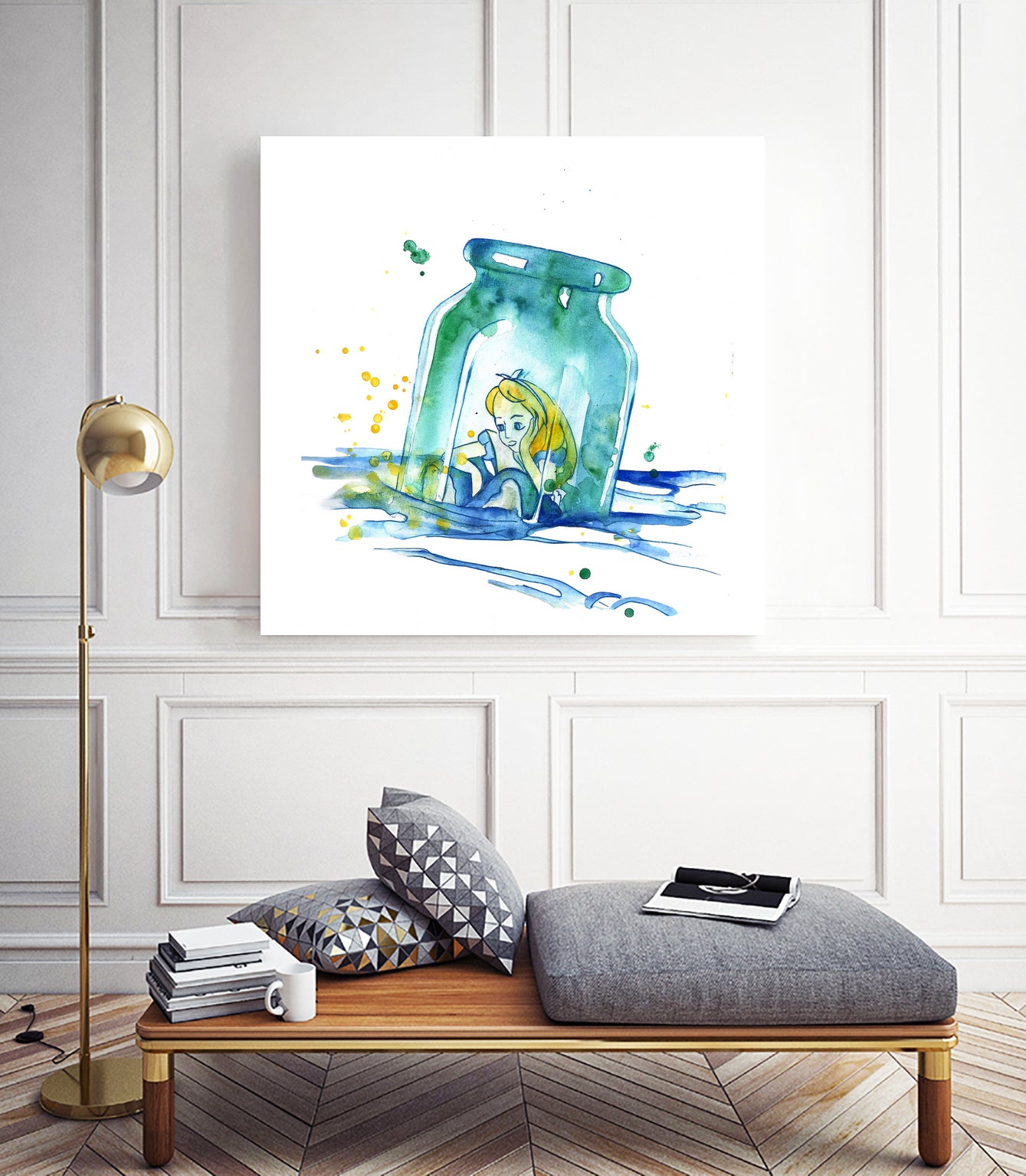 Alice In The Bottle by salome mikaberidze on GIANT ART - blue cartooning