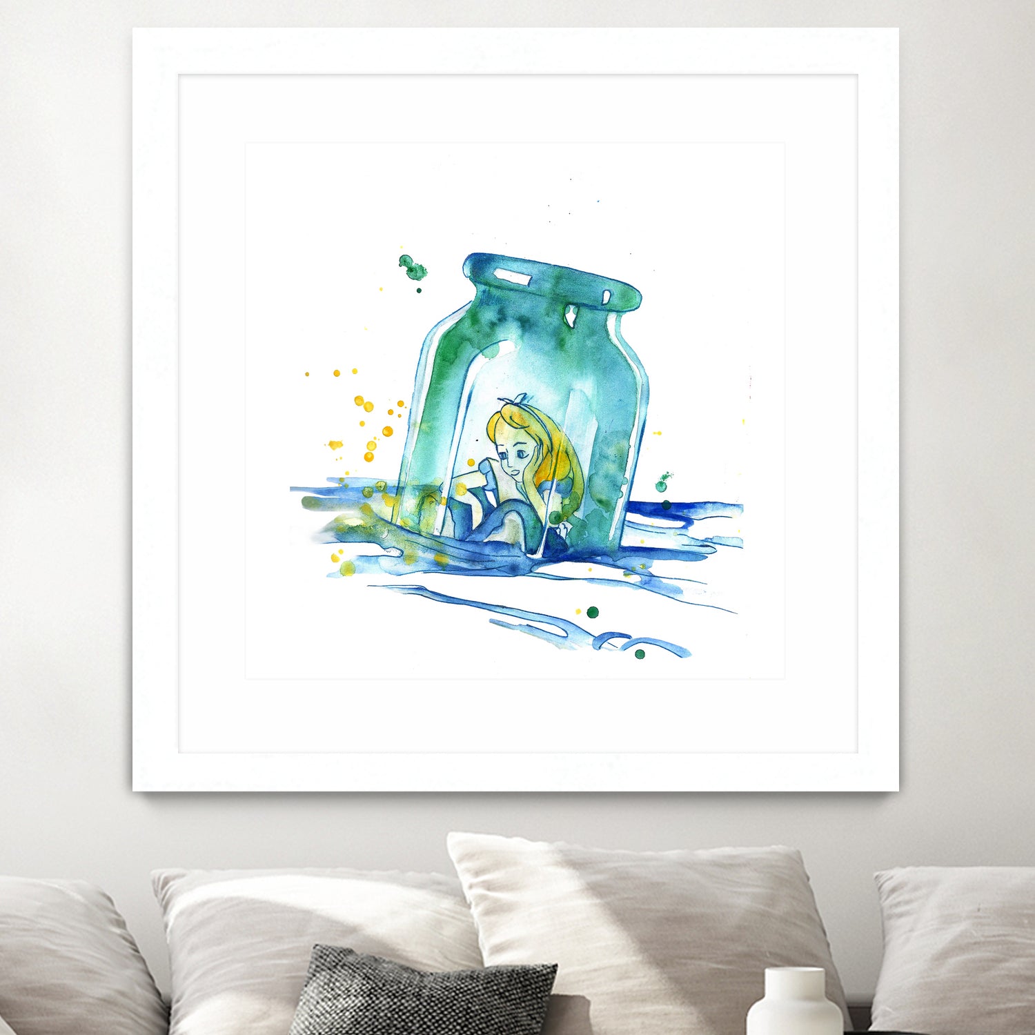 Alice In The Bottle by salome mikaberidze on GIANT ART - blue cartooning